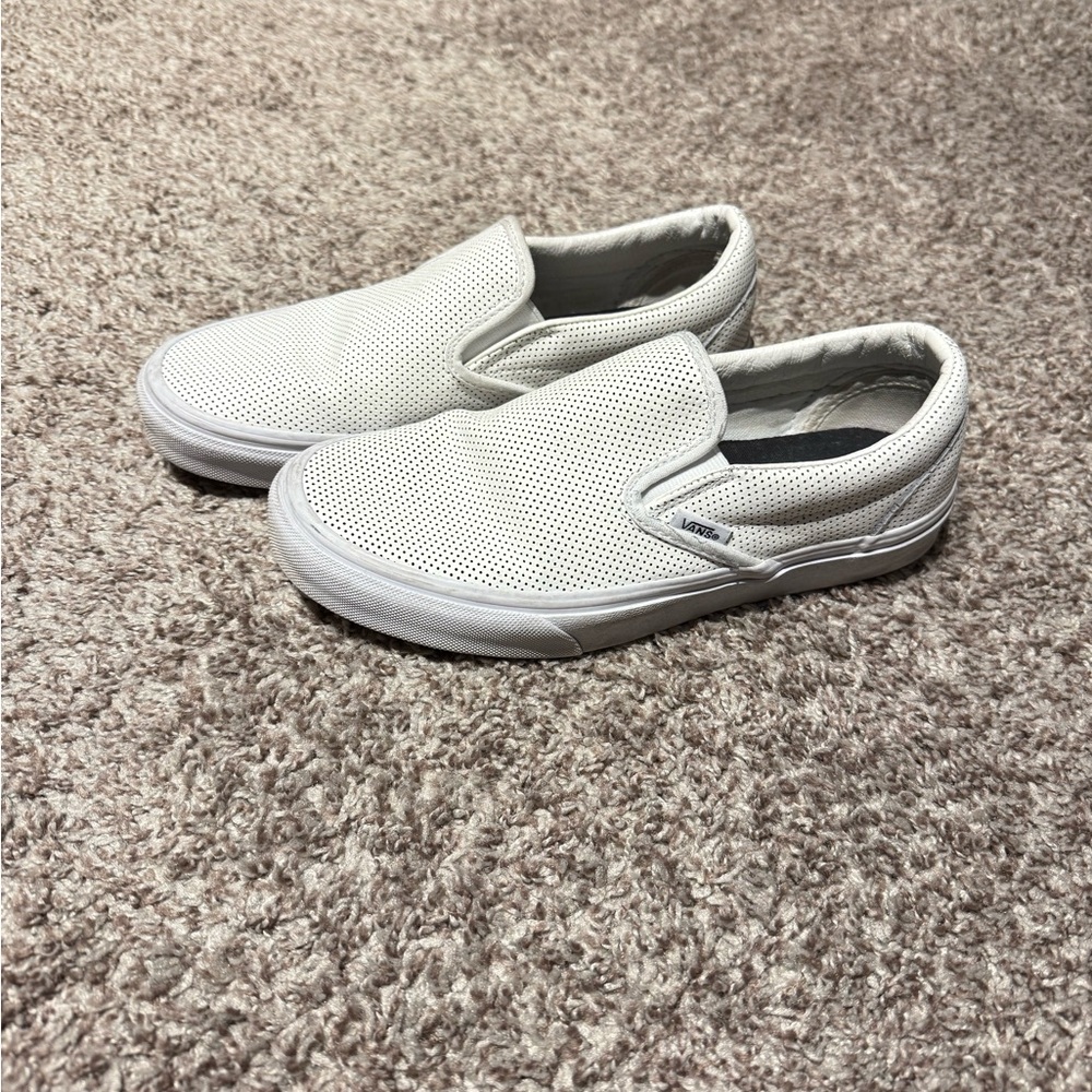 Vans White Slip-On Sneakers